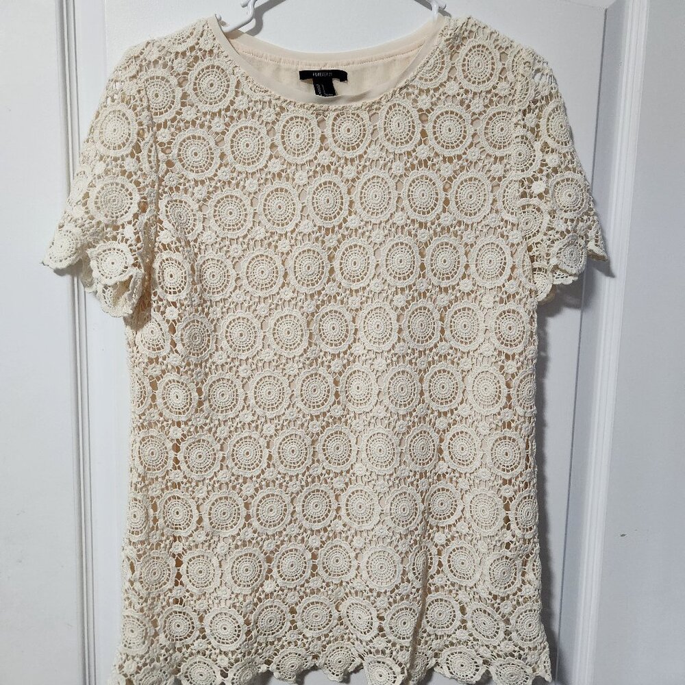 Short Sleeve Crochet Top
